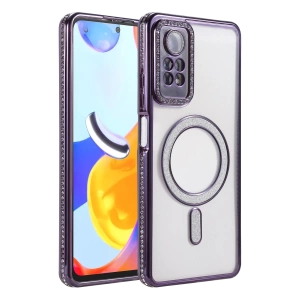 Hubrendy Bez Xiaomi Redmi Note 12 Pro 4G Joke Simli Magneticsafe Kılıf - Derin Mor