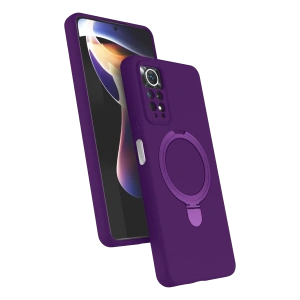 Hubrendy Bez Xiaomi Redmi Note 12 Pro 4G Regal Magsafe Standlı Kapak - Derin Mor