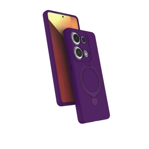 Hubrendy Bez Xiaomi Redmi Note 13 Pro 4G Regal Magsafe Standlı Kapak - Derin Mor
