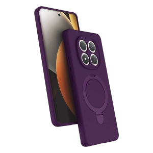 Hubrendy Bez Xiaomi Redmi Note 15 4G Regal Magsafe Standlı Kapak - Derin Mor