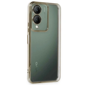 Hubrendy Bez Vivo Y17S Kılıf Lensli Silikon - Gold