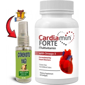 Hubrendy Bez Cardiamin Forte 1 Kutu Multivitaminli OMEGA3LÜ 60 Soft Jel Kapsüllü Formül + Çörek Otu Masaj Yağı 30 ml