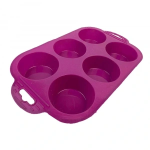 Hubrendy ÇER 6 Bölmeli Silikon Muffin Kek Kalıbı