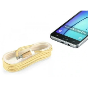 Hubrendy ÇER Android Örgü Şeklinde Renkli Çelik Şarj Data Kablosu - Gold