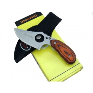 Hubrendy ÇER Browning 087 Yüzme Kamp Bıçak 16 Cm - Ahşap Sap, Özel Kılıflı