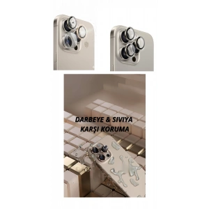 Hubrendy ÇER İphone 16 Pro Max Kamera Lens Koruyucu Naturel