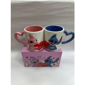 Hubrendy ÇER Kalpli Stitch 2li Kupa Seti