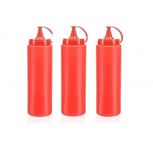 Hubrendy ÇER Ketçap Şişesi - 1000ml Dev Boy Kırmızı 3 Adet