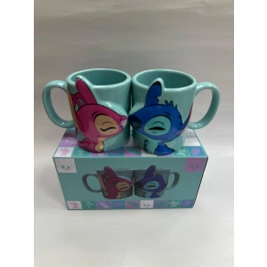 Hubrendy ÇER Öpüşen Stitch 2li Kupa Bardak
