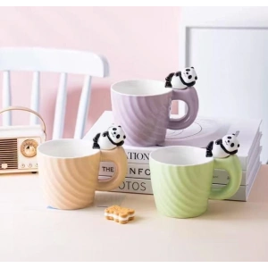 Hubrendy ÇER Panda Motifli Seramik Kupa Bardak