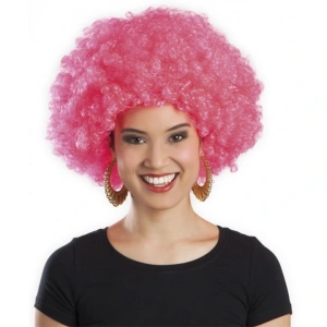 Hubrendy ÇER Pembe Renk Kıvırcık Afro Bonus Peruk