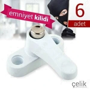 Hubrendy ÇER Pvc Kapı Pencere Emniyet Kilidi - Çelik - 6 Adet
