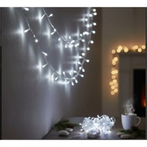 Hubrendy Emin 10m 100 Led Damla Uçlu Beyaz Işık Şeffaf Kablo