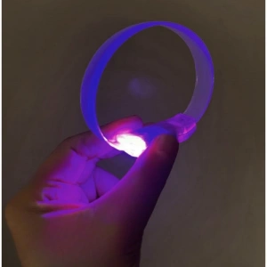 Hubrendy Emin 3 Modlu Pilli LED Işıklı Esnek Parti Bilekliği Mor