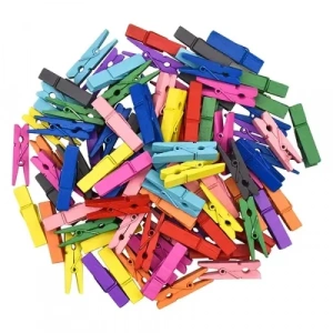 Hubrendy Emin 50li Renkli Ahşap Mandal Seti (3.5 cm)