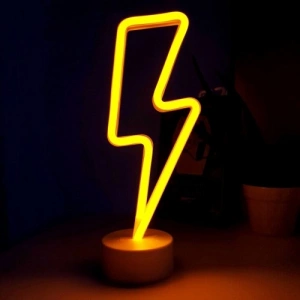 Hubrendy Emin Neon Işıklı Şimşek Lamba USB+Pil