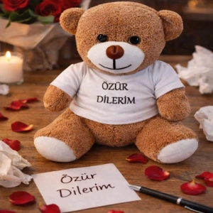 Hubrendy Emin Toptan Özür Dilerim Tişörtlü Oyuncak Ayıcık
