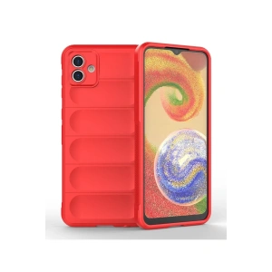 Hubrendy Bez Samsung Galaxy A04 Kılıf Optimum Silikon - Kırmızı