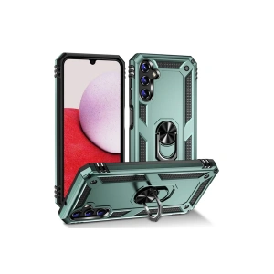 Hubrendy Bez Samsung Galaxy A04S Kılıf Sofya Yüzüklü Silikon Kapak - Yeşil