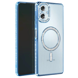 Hubrendy Bez Samsung Galaxy A06 Joke Simli Magneticsafe Kılıf - Mavi