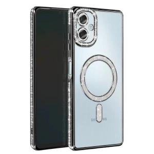 Hubrendy Bez Samsung Galaxy A06 Joke Simli Magneticsafe Kılıf - Siyah