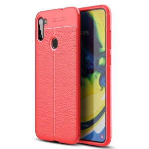 Hubrendy Bez Samsung Galaxy A11 Kılıf Auto Focus Kapak - Kırmızı