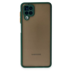 Hubrendy Bez Samsung Galaxy A12 Kılıf Montreal Silikon Kapak - Yeşil