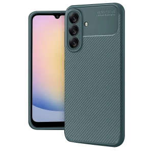 Hubrendy Bez Samsung Galaxy A17 5G Auto Focus Karbon Kapak - Koyu Yeşil