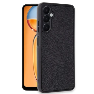 Hubrendy Bez Samsung Galaxy A36 Kılıf Aras Deri Kapak - Siyah