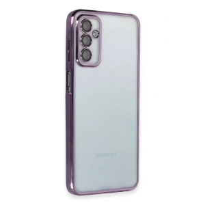 Hubrendy Bez Samsung Galaxy M23 Kılıf Lensli Silikon - Mor