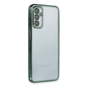 Hubrendy Bez Samsung Galaxy M23 Kılıf Lensli Silikon - Yeşil