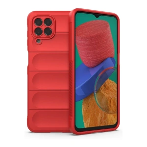 Hubrendy Bez Samsung Galaxy M33 Kılıf Optimum Silikon - Kırmızı