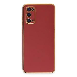 Hubrendy Bez Samsung Galaxy S20 Kılıf Volet Silikon - Kırmızı