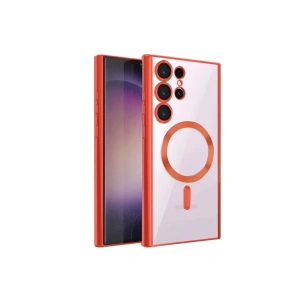 Hubrendy Bez Samsung Galaxy S22 Ultra Kılıf Kross Magneticsafe Kapak - Kırmızı