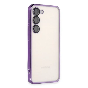 Hubrendy Bez Samsung Galaxy S23 Plus Kılıf Lensli Silikon - Mor