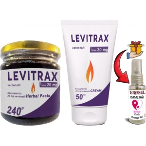 Hubrendy Bez Helsol 240GR Levitrax Macun + 50 ml Levitrax Krem: Erkeklerin Performanslarına Özel Set + Hediye Erosel Masaj Yağı
