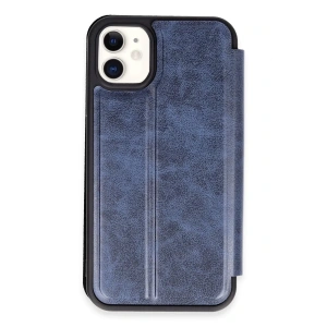 Hubrendy Bez Apple iPhone 11 Kılıf Flip Cover - Lacivert