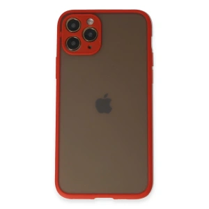 Hubrendy Bez Apple iPhone 11 Pro Kılıf Montreal Silikon Kapak - Kırmızı