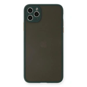 Hubrendy Bez Apple iPhone 11 Pro Max Kılıf Montreal Silikon Kapak - Yeşil