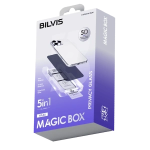 Hubrendy Bez Apple iPhone 12 Bilvis 5in1 5D Magic Hayalet Cam Ekran Koruyucu - Siyah