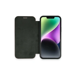 Hubrendy Bez Apple iPhone 12 Kılıf Dolpin Kapaklı - Koyu Yeşil