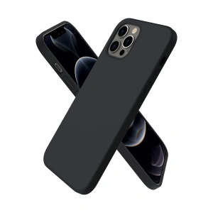 Hubrendy Bez Apple iPhone 12 Pro Kılıf First Silikon - Siyah