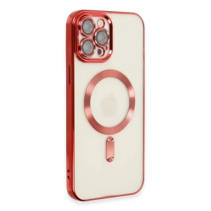 Hubrendy Bez Apple iPhone 12 Pro Max Kılıf Kross Magneticsafe Kapak - Kırmızı