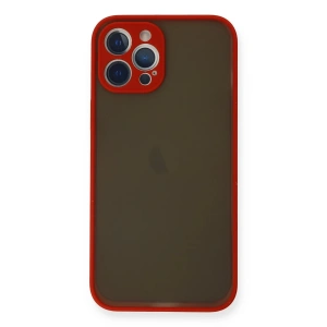 Hubrendy Bez Apple iPhone 12 Pro Max Kılıf Montreal Silikon Kapak - Kırmızı