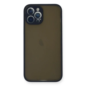 Hubrendy Bez Apple iPhone 12 Pro Max Kılıf Montreal Silikon Kapak - Lacivert