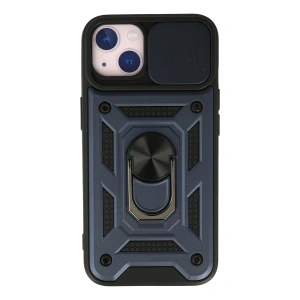 Hubrendy Bez Apple iPhone 13 Kılıf Pars Lens Yüzüklü Silikon - Lacivert