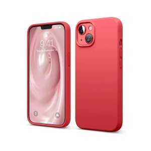 Hubrendy Bez Apple iPhone 14 Kılıf First Silikon - Kırmızı