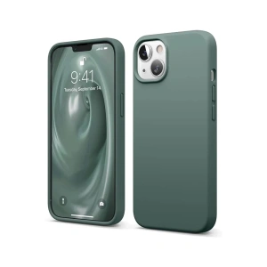Hubrendy Bez Apple iPhone 14 Kılıf First Silikon - Koyu Yeşil