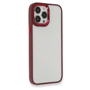 Hubrendy Bez Apple iPhone 14 Pro Kılıf Dora Kapak - Kırmızı