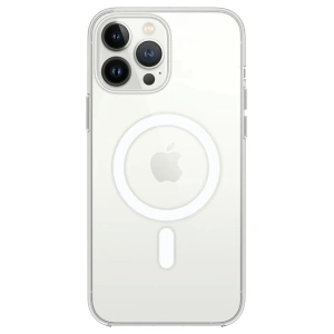 Hubrendy Bez Apple iPhone 14 Pro Max Kılıf Magneticsafe Şeffaf Silikon - Şeffaf